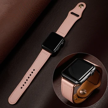 Popruh pre apple hodinky kožený pás apple hodinky 5 kapela 44 mm 40 mm iwatch kapela 42mm 38mm correa pulseira náramok watchband 4 3 2 1