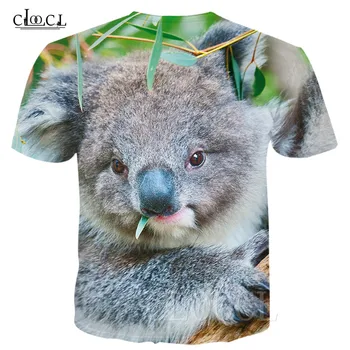 Populárne Koala Zvierat Tee Košele Lete Cool Tričko Krátky Rukáv Muži Móda Ženy T-shirts 3D Tlač Anime Nadrozmerné T Shirt Homme