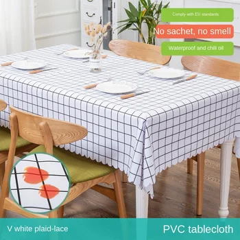 Populárne Obrus Textílie Obrus Nepremokavé Olej-Dôkaz Jednorazové PVC Nordic Jedálenský Stôl Vankúš Obdĺžnikový Domov