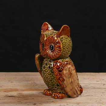 Porcelán Sova Figúrka Svietnik Dekoratívnej Keramiky Nighthawk Miniatúrne Sviečkový Houseware Craftworks Ornament Prítomný