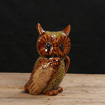 Porcelán Sova Figúrka Svietnik Dekoratívnej Keramiky Nighthawk Miniatúrne Sviečkový Houseware Craftworks Ornament Prítomný
