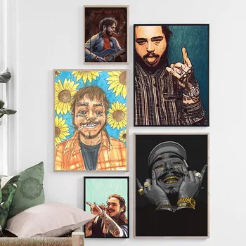 Post Malone Hip Hop Star Umenie Plagátu Plátno na Maľovanie na Stenu, Obraz Domova Plagáty a Vytlačí картины на стену