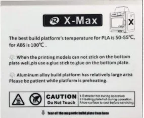 Posteľ Nálepka pre QIDI TECH X-MAX 3D Tlačiarne: 1pcs AUTA