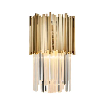 Postmoderných Zlaté Art Deco Nehrdzavejúcej Ocele Krištáľový Luster Osvetlenie Lustre Pozastavenie Svietidlo Lampen Pre Jedáleň