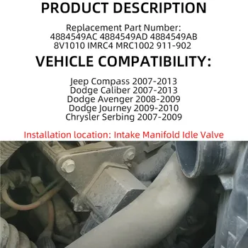 Potrubiu nasávania Runner Ovládať 4884549AD 911-902 Pre Jeep Compass Patriot Dodge Caliber Cesty Pomstiteľ Chrysler Sebring 07-13
