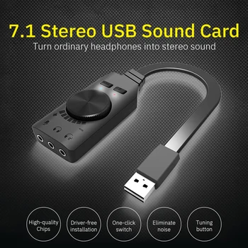Povolanie 7.1 Kanálový Externý Zvuková Karta pre Počítačové Audio Rozhranie Mikrofón USB Zvuková Karta pre Herné Headset Hráč