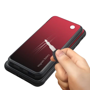 Poznámka 9 Nabíjačky Batérií, Bezdrôtová Nabíjačka Power Bank puzdro Pre Samsung Galaxy Note 8 9 Nabíjanie prípadoch Magnetické sklo Zadný kryt