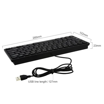 Počítačové Herné Klávesnice Mini Ultra Slim Káblové Keybord S USB Kábel Malé Prenosné Ergonomické Hráč Klávesnica Pre PC, Notebook, Mac
