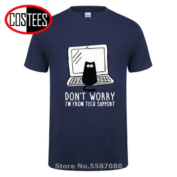 Počítačové Programy Mačka Vytlačené T-Shirt Technická Podpora 3D Zábavné Hacker Mačky Tričko Purrgrammer Cat Softvér Programovanie Mens T-shirt