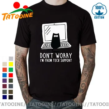 Počítačové Programy Mačka Vytlačené T-Shirt Technická Podpora 3D Zábavné Hacker Mačky Tričko Purrgrammer Cat Softvér Programovanie Mens T-shirt