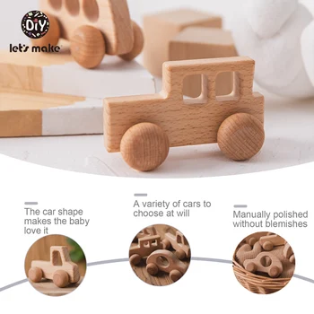 Poďme Urobiť Drevené Hračky pre deti 0 12 Mesiac Nastaviť Hračky Pre Deti Buk Auto Ježko Slon Vzdelávacie Dojčatá Vývojovej Novorodenca