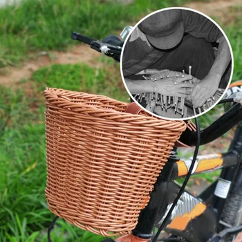 Požičovňa Riadidlá Ratan Handwoven Košík na Bicykel Tkané Košík na Bicykel pre Bicykle Prútený Kôš Úložný Košík