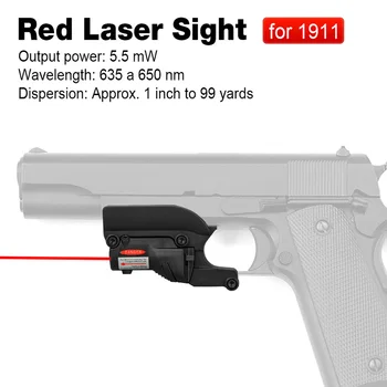 PPT taktické vzduchovky príslušenstvo airsoft Laserový zameriavač červené laserové ukazovátko pre 1911 Pištole pre lov GZ20-0022