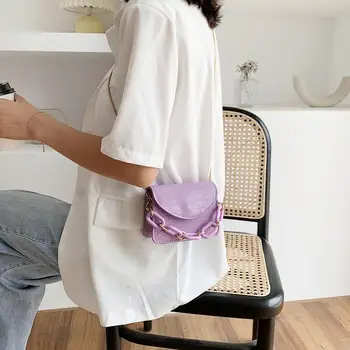Praktické Crossbody Tašky Ženy Klasické Prenosné Kreatívny Dizajn Elegantný PU Kožené Reťazca Mini Ramenné Puzdro Kabelky