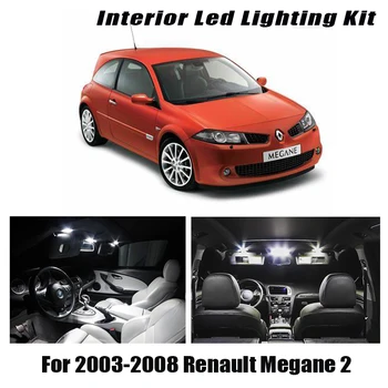 Pre 2003-2008 Renault Megane II 2 MK2 10pcs Canbus bez Chýb LED Žiarovky Čítanie Dome batožinového priestoru Svetlo Interiéru Auta špz Lam