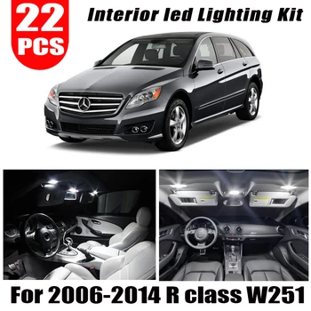Pre 2006-Mercedes Benz R triedy W251 R320 R350 R500 22pc LED zrkadlo na líčenie lampa LED interiér dome dvere, svetlá žiarovka Auta