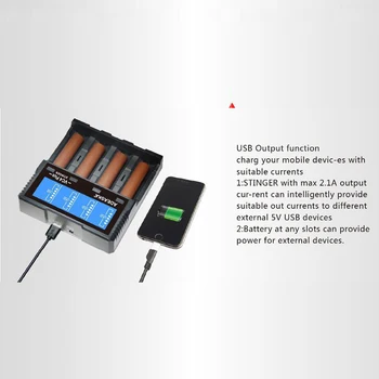 Pre ADEASKA VC4 PLUS LCD Displej USB Rýchle Inteligentná Nabíjačka pre Li-ion/IMR/LiFePO4/Ni-MH 18650/26650 Batérie r25