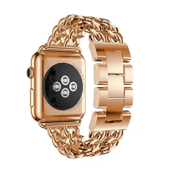 Pre Apple Hodinky 5 4 40 mm 44 mm Watchbands Náramok z Nerezovej Ocele Popruh Luxusné Pásmo pre iWatch Series 5 4 3 38 mm 42mm Rose Gold