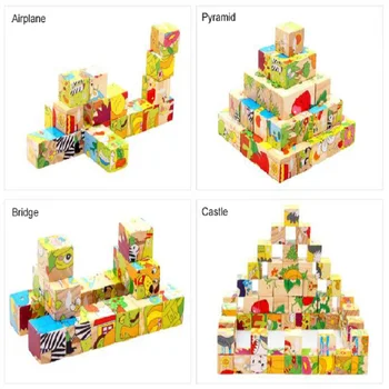 Pre Dieťa Zábavné Deväť Bloky Šesť-stranný 3D Puzzle Kocky lámu hlavu, Drevené Hračky Pre Deti, detské Vzdelávacie Hračky, Zábavné Hry