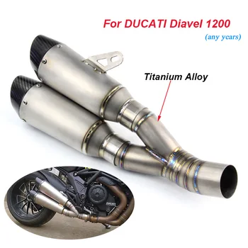 Pre Ducati Diavel 1200 Motocykel Zliatiny Titánu Celý Výfukový Systém Lossless Odkaz Výfukových Šál Rúry