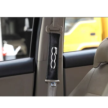 Pre Fiat 500 aute bezpečnostný pás Kryt Ramená vlákna, kožené textúra zmierniť únavu 2ks veľa