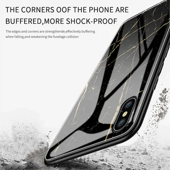 Pre Huawei Honor 9X Pro 9 10 Lite Luxusné Mramorové Farba Prípade Lesklého Tvrdeného Skla Späť Soft Edge Kryt Puzdro Pre Česť Poznámka 10