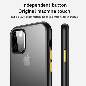 Pre iPhone 11 pro / 11 pro max prípade Crystal Micro-matte Jasné, ochrana Telefónu mäkké + ťažké hybridné puzdro pre iphone 11 pro kryt