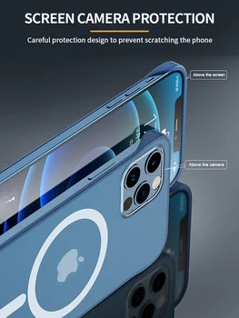 Pre iPhone 12 Pro Max Prípade Ebaicase Ultra-Tenké Transparentné Magnetické Matné Shockproof Kryt Pre iPhone 12 Mini Späť Prípade Funda