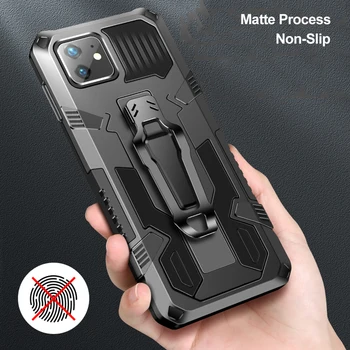 Pre iPhone 12 Pro Max Prípade Mini 11 Pro Xs Xr SE 2020 8 7 Plus 6 6s Brnenie Shockproof Magnetický Krúžok Držiak Hybrid Vojenský Kryt
