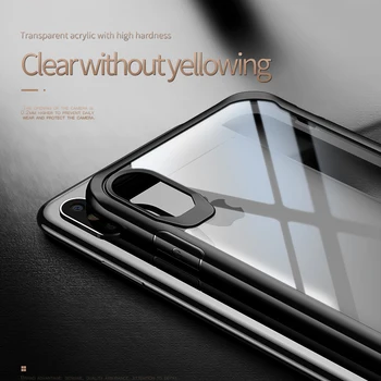 Pre iPhone XS Prípade IPAKY pre iPhone XS MAX Prípade Silikónové Akrylátové Hybrid Shockproof Transparentné puzdro pre iPhone XR Prípade