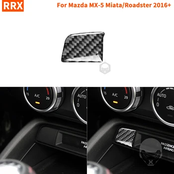 Pre Mazda MX-5 Miata Roadster Uhlíkových Vlákien Centrum Skladovanie Tlačidlo Spínača Kryt Výbava Nálepky 2016+ MX5 ND Interiéru, Auto Príslušenstvo