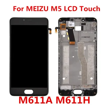 Pre MEIZU M5 Displej Dotykový Displej Digitalizátorom. s Rámom M611H M611A M611D M611Y Modul lcd Displeja LCD Náhradné Displej