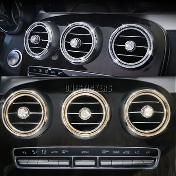 Pre Mercedes Benz C GLC Triedy W205 X253 GLC260 Auto Príslušenstvo, Centrálny Ovládací Panel odvzdušňovací Gombík Krúžok Diamond Výbava Kryt