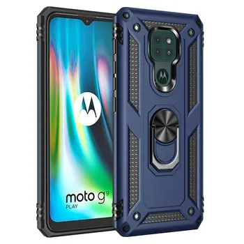 Pre Motorola G9 Plus Energie Späť Prípade Kovový Krúžok Držiak Capa pre Motorola Moto G9 Hrať Prípade Moto G 9 G9+ G9Plus Shockproof Kryt