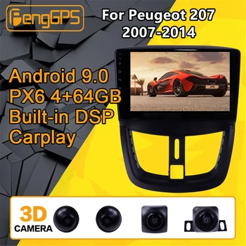 Pre Peugeot 207 2007 2008 2009 - 2016 Auto multimediálny prehrávač Stereo Android PX6 Rádio Audio GPS Navigácie Vedúci jednotky 360 Fotoaparát