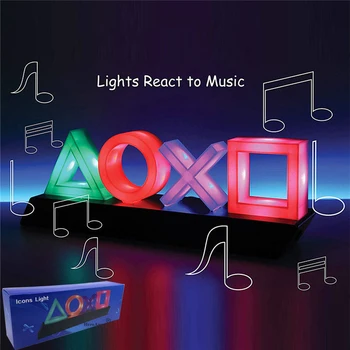 Pre ps4 náladu flash lampa ikonu modelovanie ovládanie hlasom dekoratívne lampy dom farebné svetlá hra svietnik led svetlo hra pekné