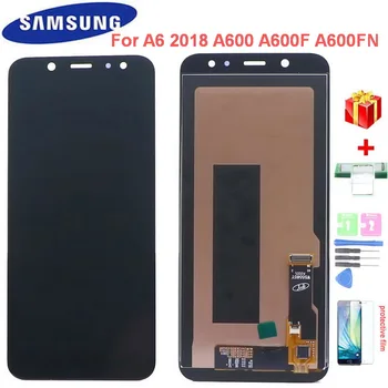 Pre Samsung Galaxy A6 LCD Displej 2018 A600 A600F A600FN SM-A600F Dotykový LCD Displej Digitalizátorom. Montáž S nastavenie Jasu displeja