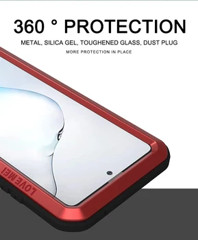 Pre Samsung Galaxy Note 10 Lite Prípade Šok Nečistoty Dôkaz Vode Odolné Kovové Brnenie Kryt Prípade Samsung A81 M60S Vodotesné puzdro
