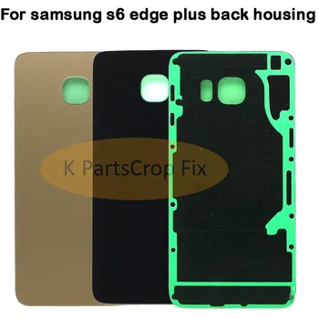 Pre Samsung Galaxy S6 okraji Plus G925 G928 Zadné Zadný Kryt Batérie Sklo Bývanie Dvere Prípade Lepiacou Opravy