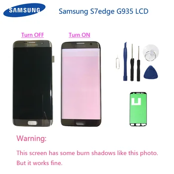 Pre Samsung Galaxy S7 okraji G935F G935A G935FD Burn-v tieni lcd displej s dotykovým displejom Digitalizátorom. 5.5