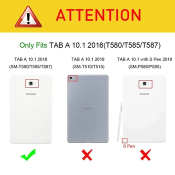 Pre Samsung Galaxy Tab A A6 10.1 2016 SM-T580 T580N T585 T585C Tablet Prípade 360 Stupňové Otáčanie PU Kožené Stojan Ochranný Kryt