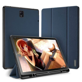 Pre Samsung TAB S4 10.5 Palcové Tablet PC Prípade Stlačte Pero Anti-Stratil Kartu Dizajn PU Ochranné puzdro