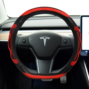 Pre Tesla Model 3 2017 2018 2019 2020 Auto Volant, Kryt Non-slip Mikro Vlákna, Kožené Auto interiérové Doplnky