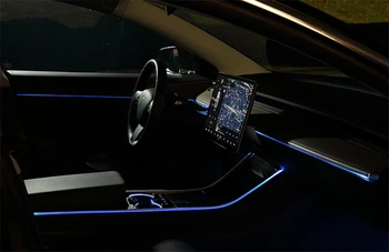 Pre Tesla Model3 model 3 2019 2020 inter auto Okolitého Svetla, 64 farieb ozdobiť okrem lampa touch ovládania
