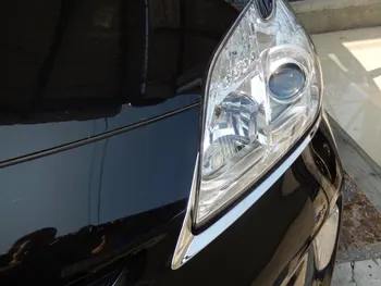 Pre Toyota Prius ZVW30 Chrome Vedúci svetlo viečka prúžok Zahŕňa Výbava Auta styling Nálepky