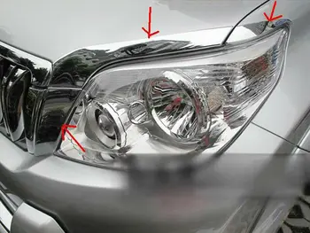 Pre Toyota Pôdy Cruiser Prado J150 na roky 2010-2012 chrome Vedúci Svetlo Kryt Viečka výbava