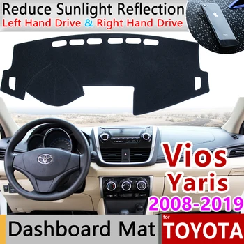 Pre Toyota Vios Yaris Belta Soluna 2008~2019 XP90 XP150 Anti-Slip Mat Panel Kryt Pad Slnečník Dashmat Auto Príslušenstvo koberec