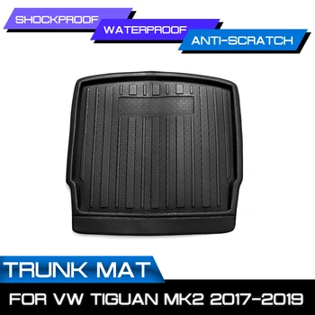 Pre Volkswagen Auto Cargo Líniové Boot Zásobník Na VW Tiguan MK2 2017 2018 2019 Zadný Kryt batožinového priestoru Matt Mat Podlahe Koberec Kick Pad