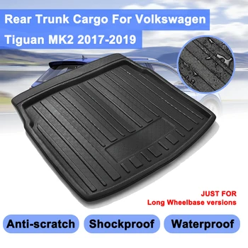 Pre Volkswagen Auto Cargo Líniové Boot Zásobník Na VW Tiguan MK2 2017 2018 2019 Zadný Kryt batožinového priestoru Matt Mat Podlahe Koberec Kick Pad