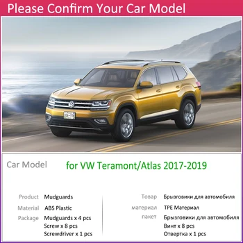 Pre Volkswagen VW Teramont Atlas 2017 2018 2019 Mudflap Blatník Blatníka Blato Klapky Stráže Splash Klapka Blatníky Auto Príslušenstvo